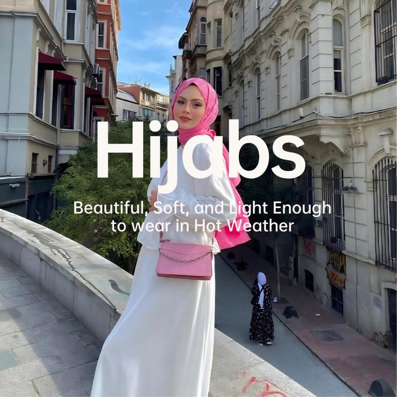 Harewom Chiffon Hijab for Women Sheer Shawl and Wraps for Wedding Bridal Scarves Summer Lightweight Sun-proof Scarf - Image 4